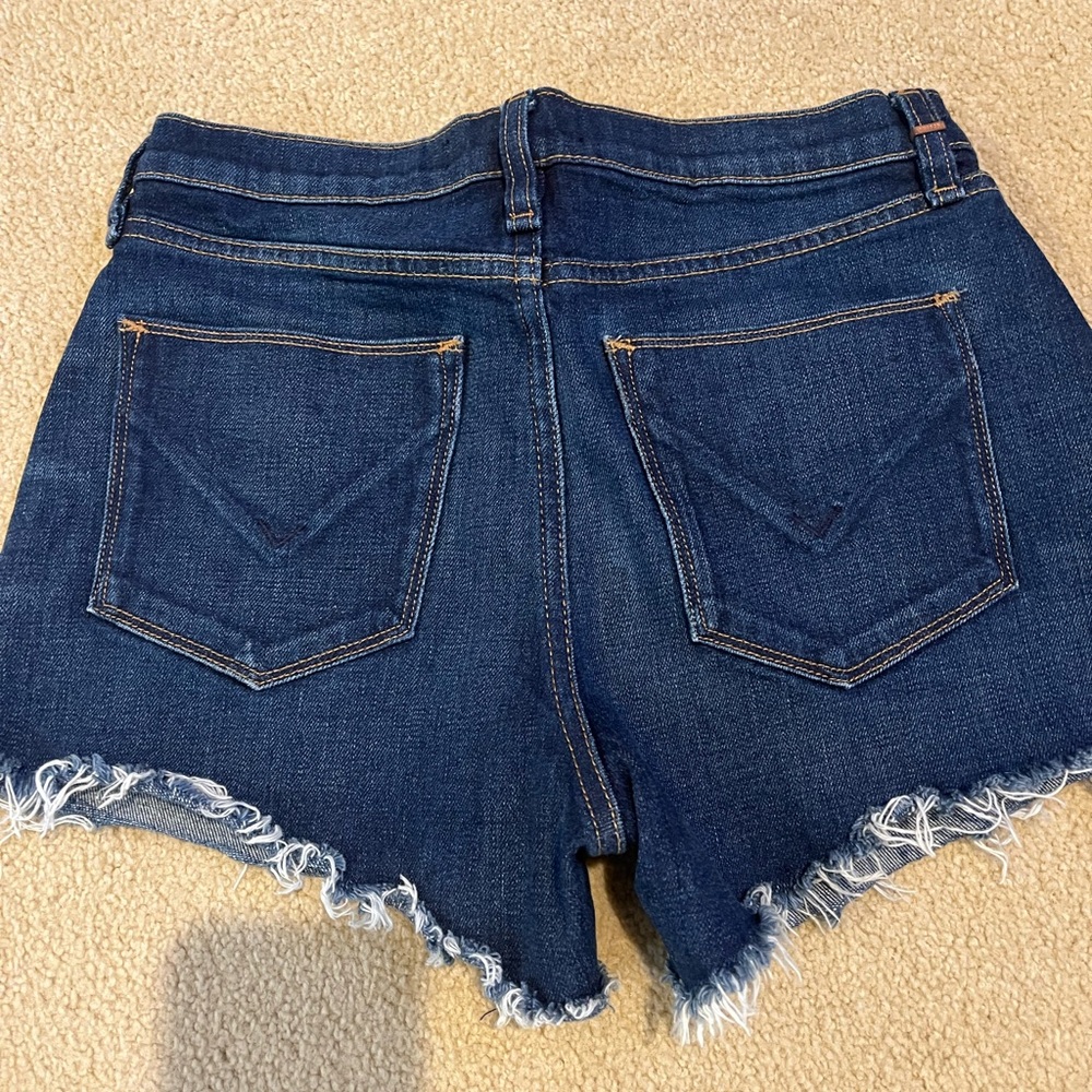 Hudson Jeans Blue Jean Shorts with Frayed Hem